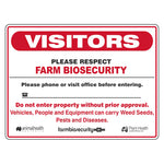 Biosecurity Sign - Visitors Please Respect Farm Biosecurity