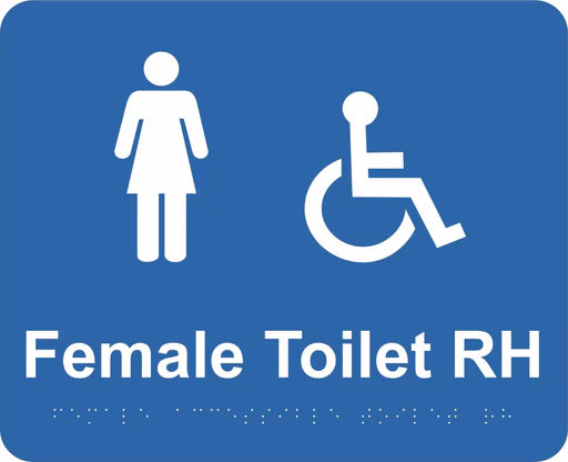 Braille Sign - Female Accessible Toilet RH