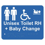 Braille Sign - Unisex Accessible Toilet RH & Baby Change