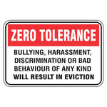 Bullying Will Result In Eviction Sign