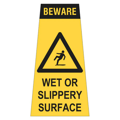 Cone Sign - Beware Wet Or Slippery Surface