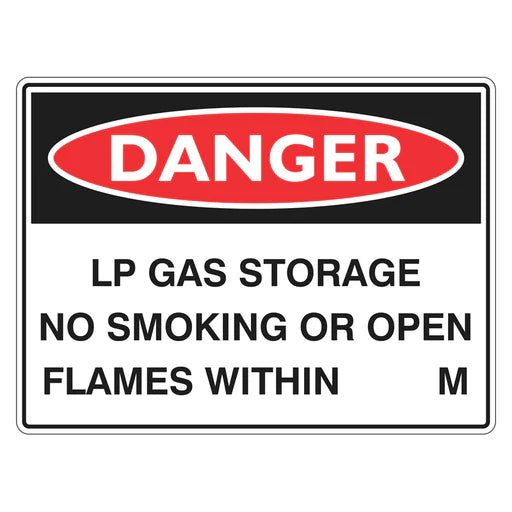 Danger Sign – LP Gas Storage No Smoking Within __ M