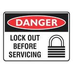 Danger Sign – Lock Out Before Servicing