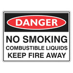 Danger Sign – No Smoking Combustible Liquids