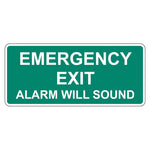 Emergency Exit Sign - Alarm Will Sound