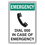 Emergency Sign - Dial 000 In Case Of Emergency