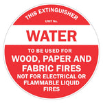 Fire Extinguisher Disc - Water