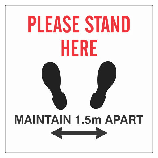 Floor Sign - Please Stand Here