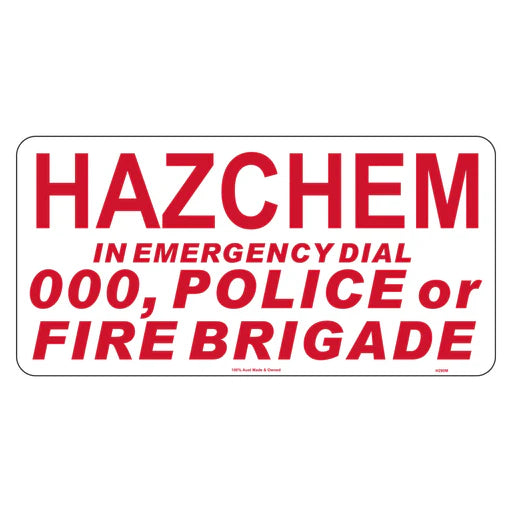 Hazchem Outer Warning Sign