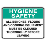 Hygiene Sign - All Benches Must Be Cleaned Before Leaving