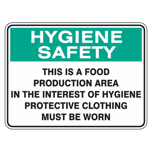 Hygiene Sign - Food Production Area Protective Clothing Must Be Worn