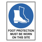 Mandatory Sign - Foot Protection Must Be Worn On This Site