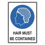 Mandatory Sign - Hair Must Be Contained