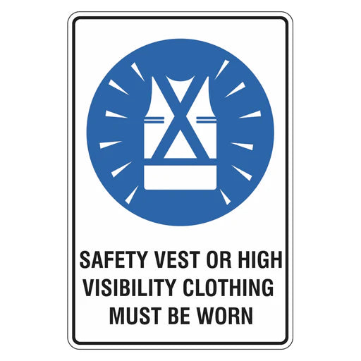 Mandatory Sign - Safety Vest Or High Visibility Clothing Must Be Worn