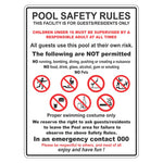 Pool Safety Rules Sign