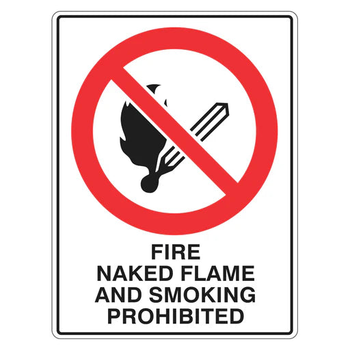 Prohibition Sign - Fire Naked Flame And Smoking Prohibited