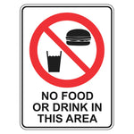 Prohibition Sign - No Food Or Drink In This Area