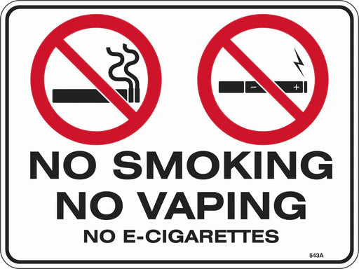 Prohibition Sign - No Smoking No Vaping No E-Cigarettes