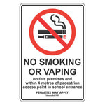 Prohibition Sign - No Smoking Or Vaping On This Premises Within 4 Metres