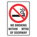 Prohibition Sign - No Smoking Within __ Mtrs Of Doorway