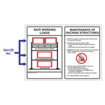 Safe Work Loads - Maintenance of Racking Structure Sign