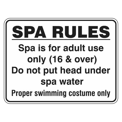 Spa Rules Sign