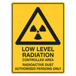 Warning Sign - Low Level Radiation Authorised Persons Only