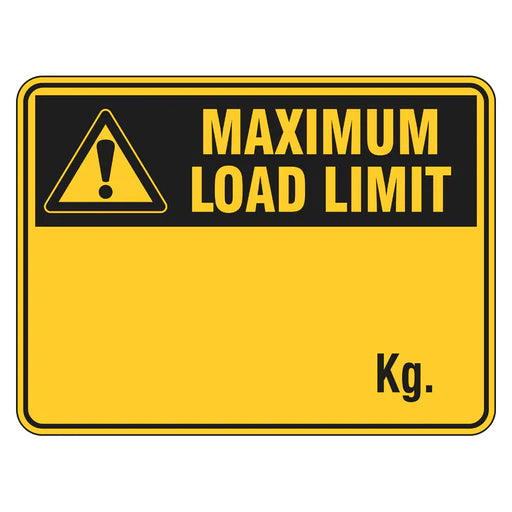 Warning Sign - Maximum Load Limit